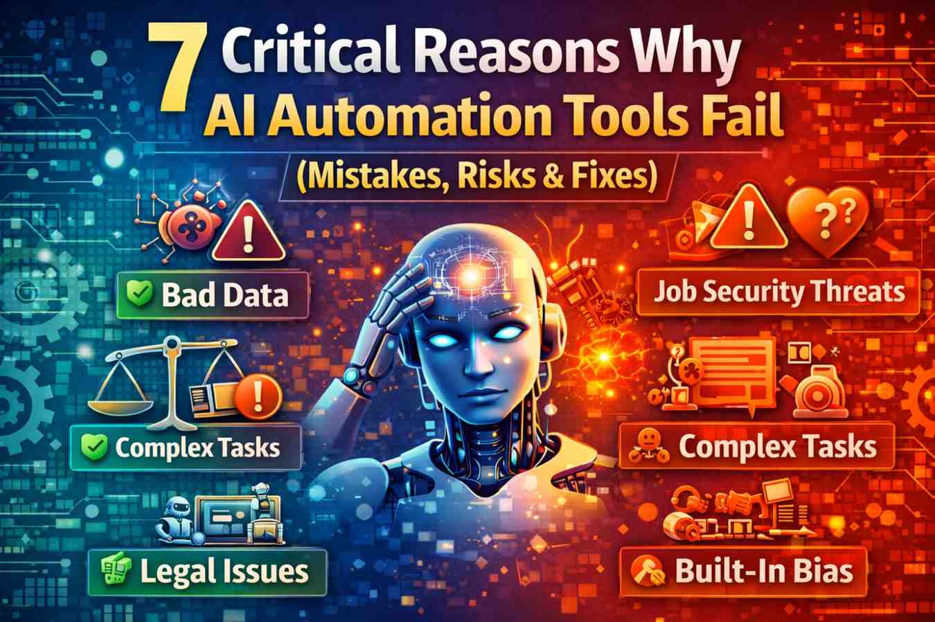7 Critical Reasons Why AI Automation Tools Fail (Mistakes, Risks & Fixes)
