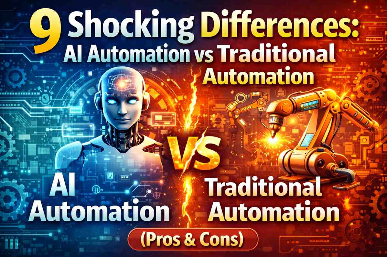 9 Shocking Differences: AI Automation vs Traditional Automation (Pros & Cons)