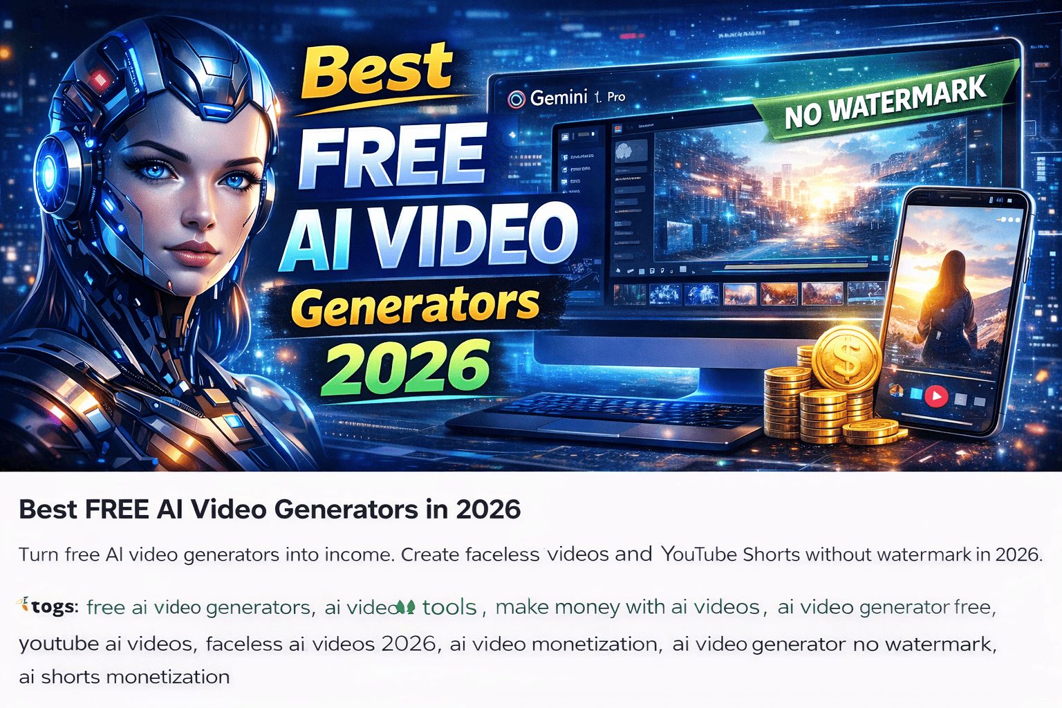 Best Free AI Video Generators in 2026 (No Watermark Tools)