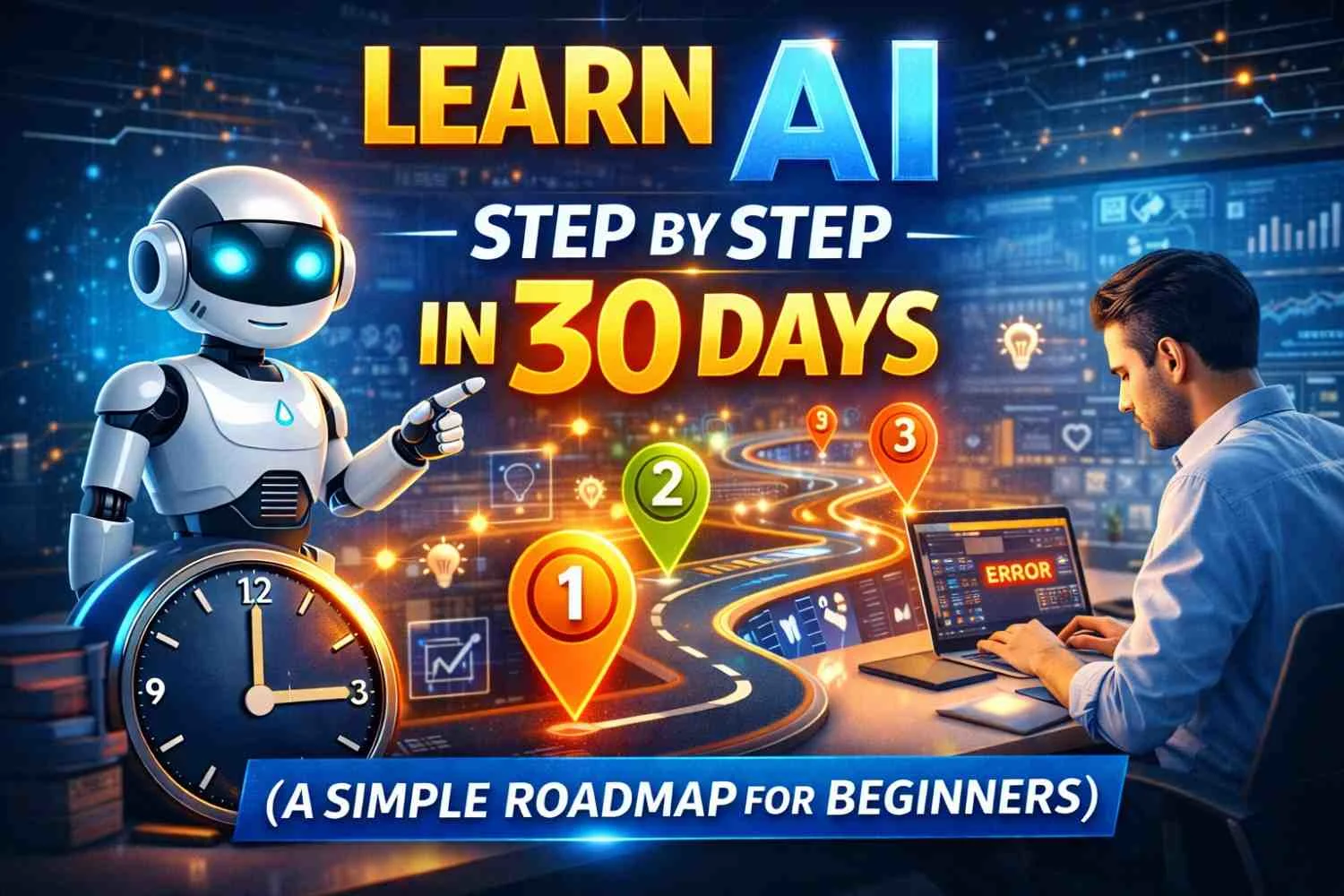 Learn AI Step by Step in 30 Days (A Simple Roadmap for Beginners)